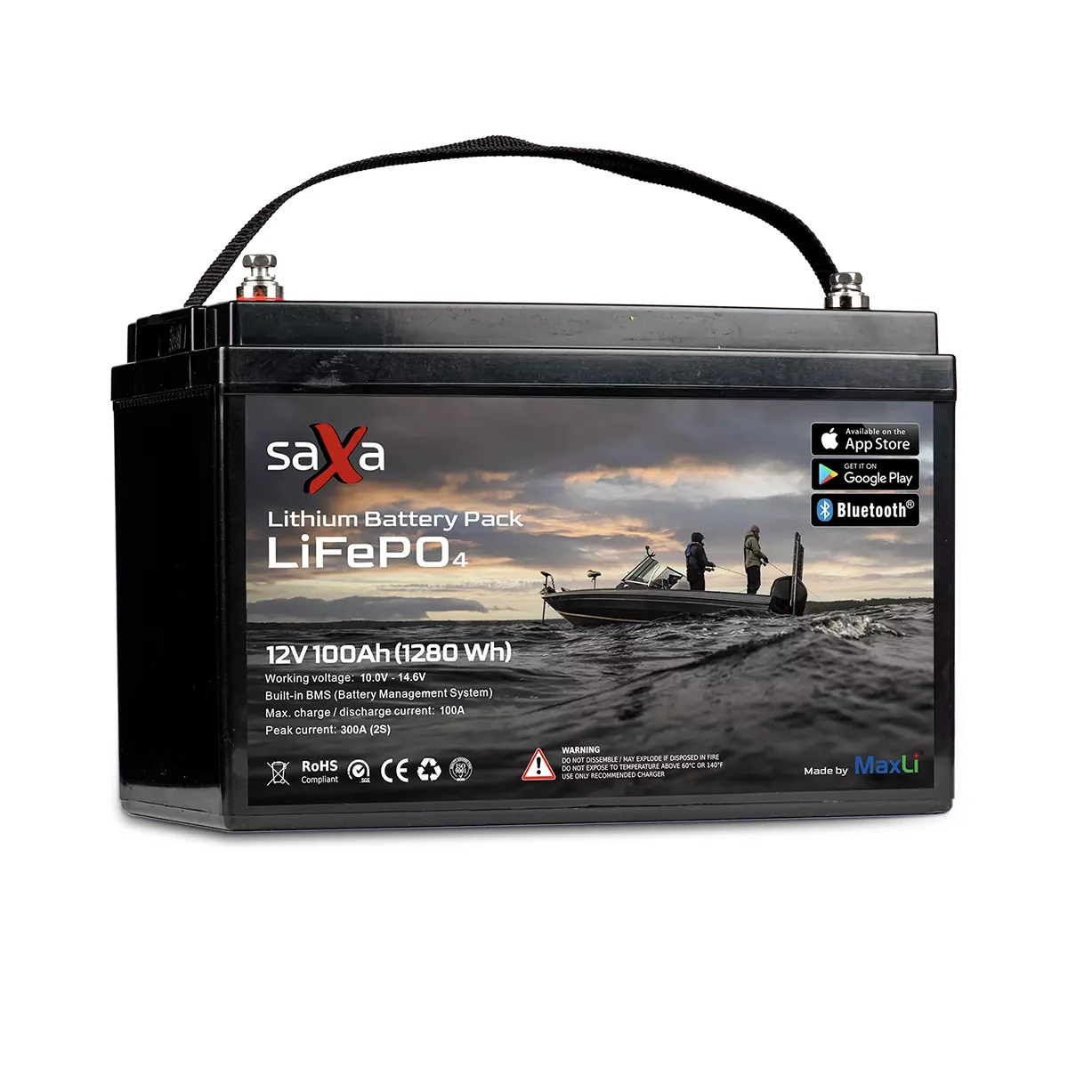 Saxa Lithium LiFePO4 by Maxli bluetooth -litiumakku