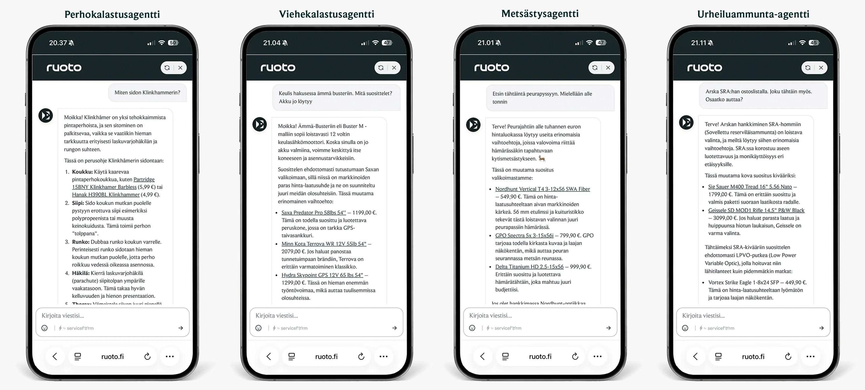 Luotsi-agentit iPhone-näytöllä
