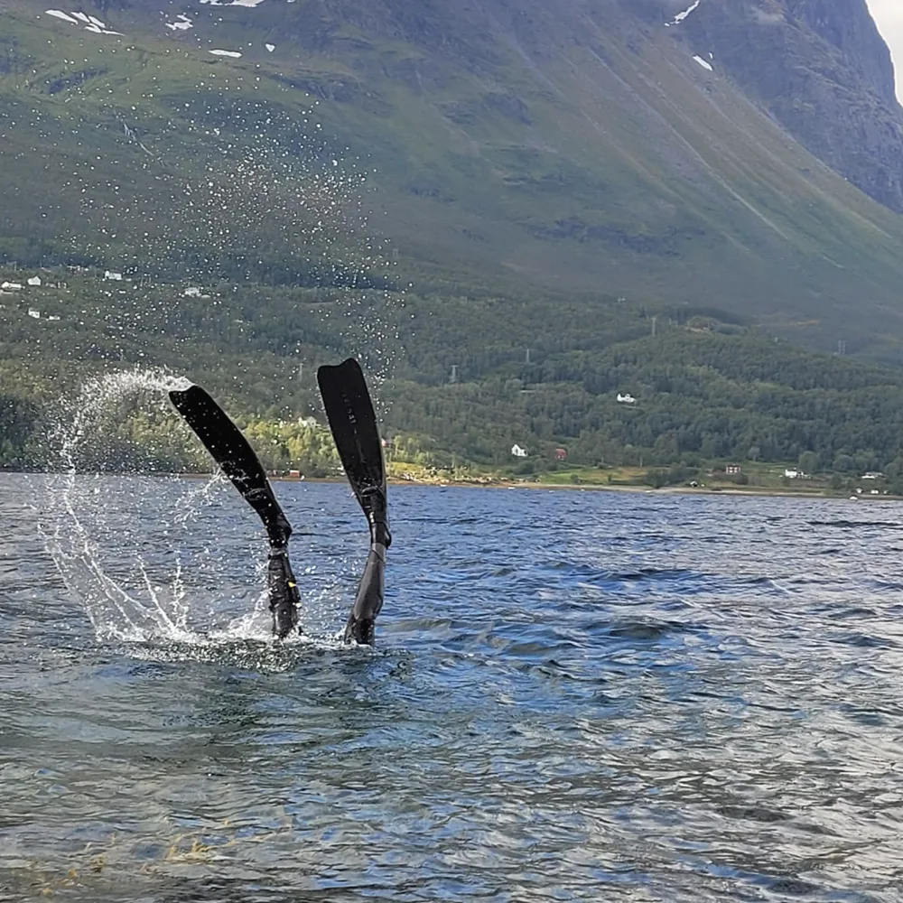 Kalastusjätteen keräämistä pohjasta