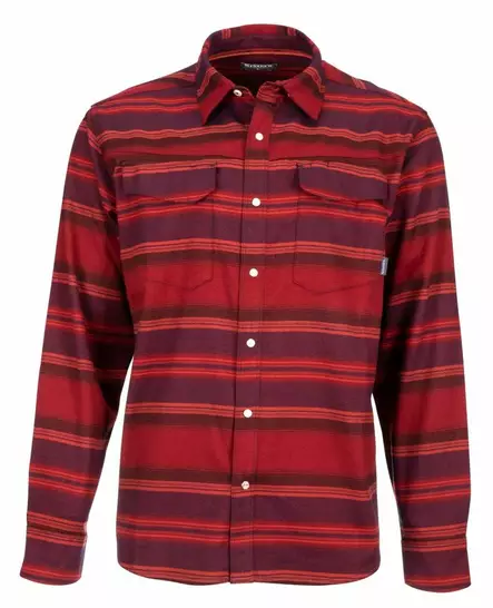 Simms Gallatin Flannel Shirt Auburn Moss Stripe - Paidat - 694264498620 - 1