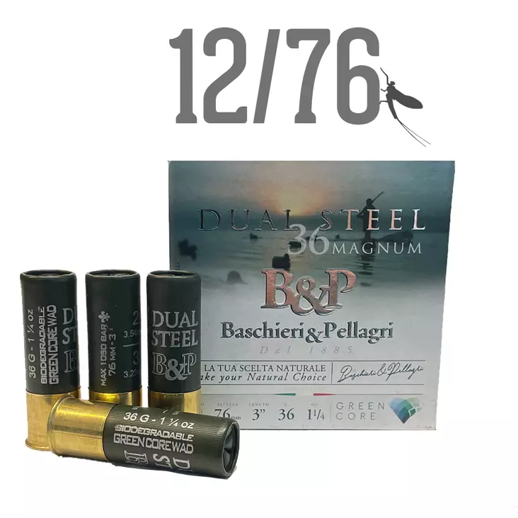 12/76 B&P Dual Steel 36g 25pcs - Metsästyspatruunat, teräs - 103630 - 1