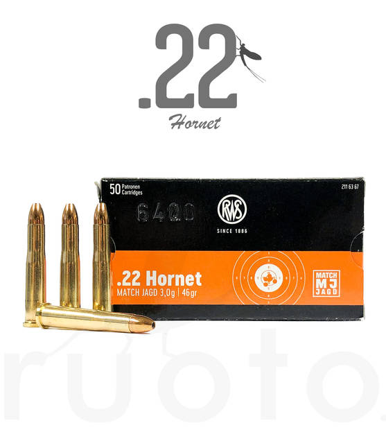 RWS Match Jagd HP .22 Hornet 3,0g 50pcs - Muut kiväärikaliiperit - 4000294116360 - 1