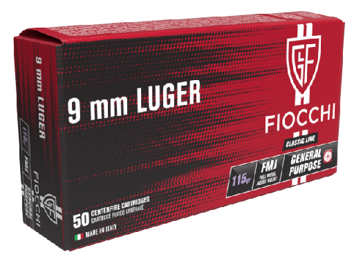 Fiocchi FMJ 9mm Luger 7,5g - Patruunat 9x19 - 762344001920 - 1