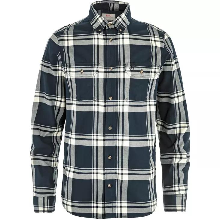 Fjällräven Övik Lite Flannel M Laurel Green-Chalk White - Paidat - 7323451114410 - 1