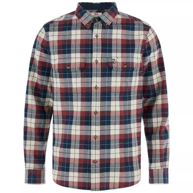 Fjällräven Singi Heavy Flannel M Dark Navy-Maroon - Paidat - 7323451205620 - 1