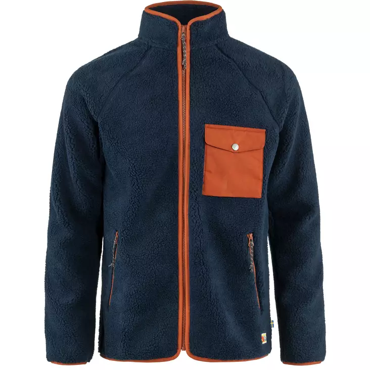 Fjällräven Vardag Pile Fleece M Navy-Autumn Leaf - Fleecepaidat - 7323450786670 - 1