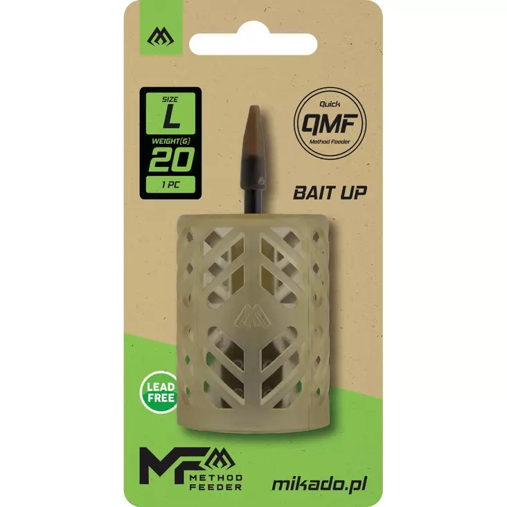 Mikado Bait Up Feeder Q.M.F. 20g L - Litteät & hybridi-method feederit - 5900637126980 - 1