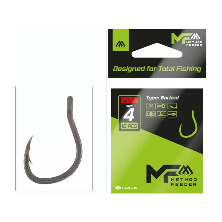 Mikado MF14 Hook Barbed - Silmälliset & lapiopäiset koukut - 5900637119760 - 1