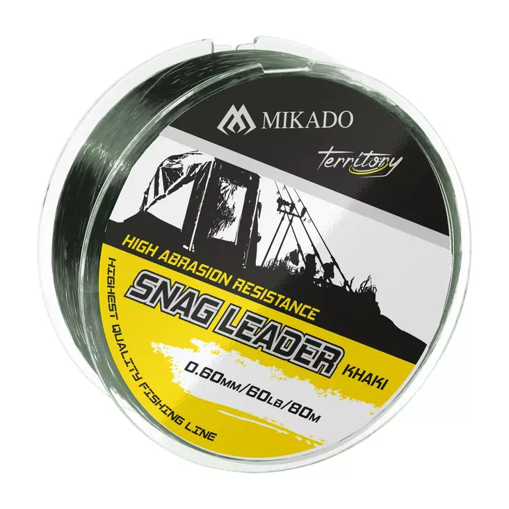 Mikado Snag Leader Khaki 80m - Mono shock leaderit - 5900637024330 - 1