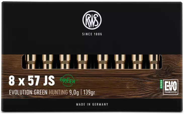 RWS Evolution Green 8x57JS 9,0g 20pcs - Patruunat 8x57 IS/IRS - 4000294183270 - 1