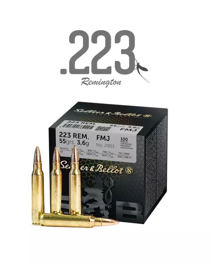S&B FMJ .223 Rem 3,6g - Patruunat 223 Remington - 8590690341870 - 2