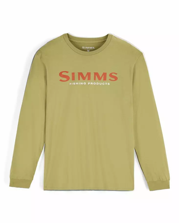 Simms Logo Shirt LS Tent Green - Miesten t-paidat - 694264694640 - 1