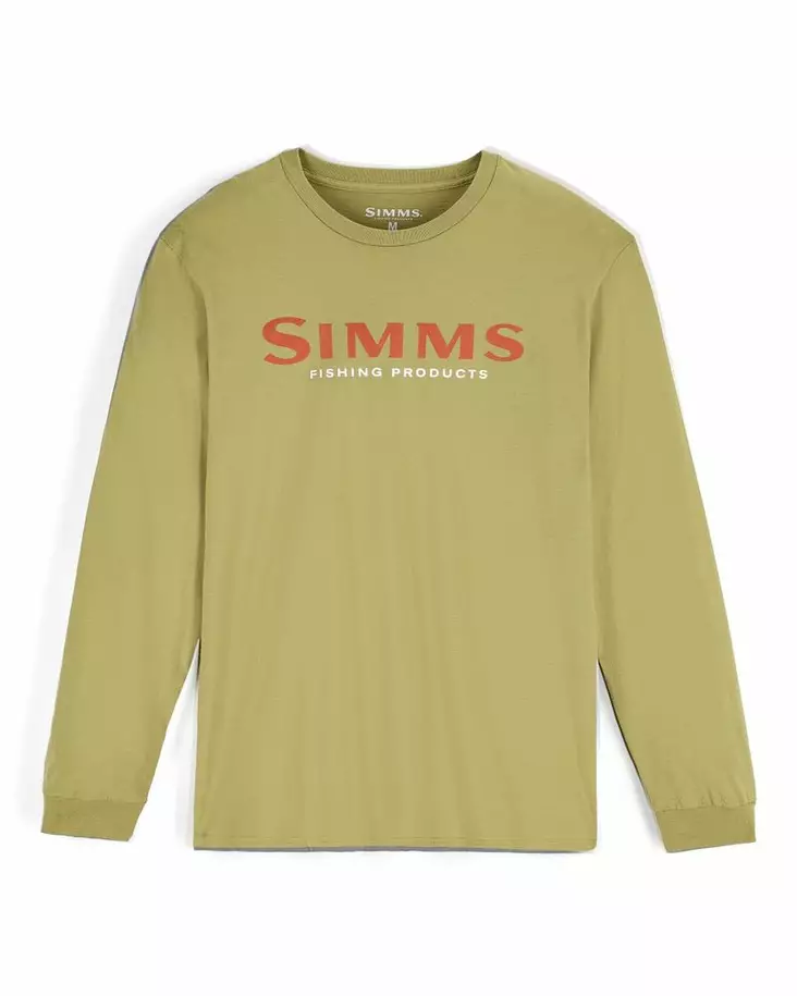 Simms Logo Shirt LS Tent Green - Miesten t-paidat - 694264694640 - 1