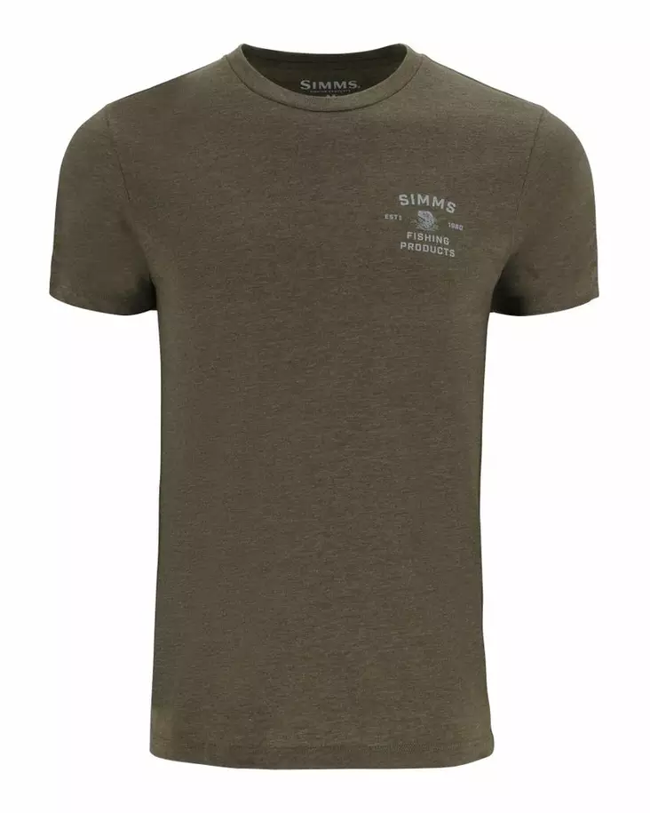 Simms Stacked Bass T-Shirt Military Heather - Miesten t-paidat - 694264662250 - 2