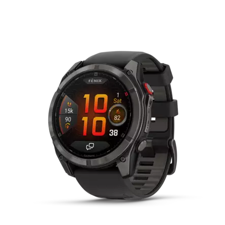 Garmin Fenix 8 Pro LTE - 51 mm Sapphire Carbon Gray DLC Titanium with Black Silicone - GPS-paikannuslaitteet ja kellot - 010-03199-01 - 1