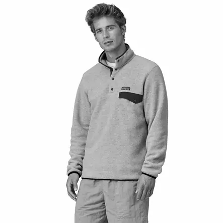 Patagonia M´s Lightweight Synch Snap-T Pullover Oatmeal Heather w/New Navy - Fleecepaidat - 199346618441 - 2