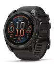 Garmin Fenix 8 - 51 mm AMOLED Sapphire, Carbon grey DLC with Black/pebble grey silicone band - GPS-paikannuslaitteet ja kellot - 010-02905-21 - 1