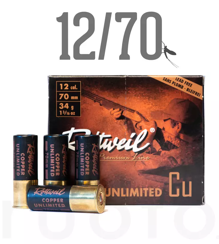12/70 Rottweil Copper Unlimited 34g 10pcs - Metsästyspatruunat, muut materiaalit - 4000294192111 - 1