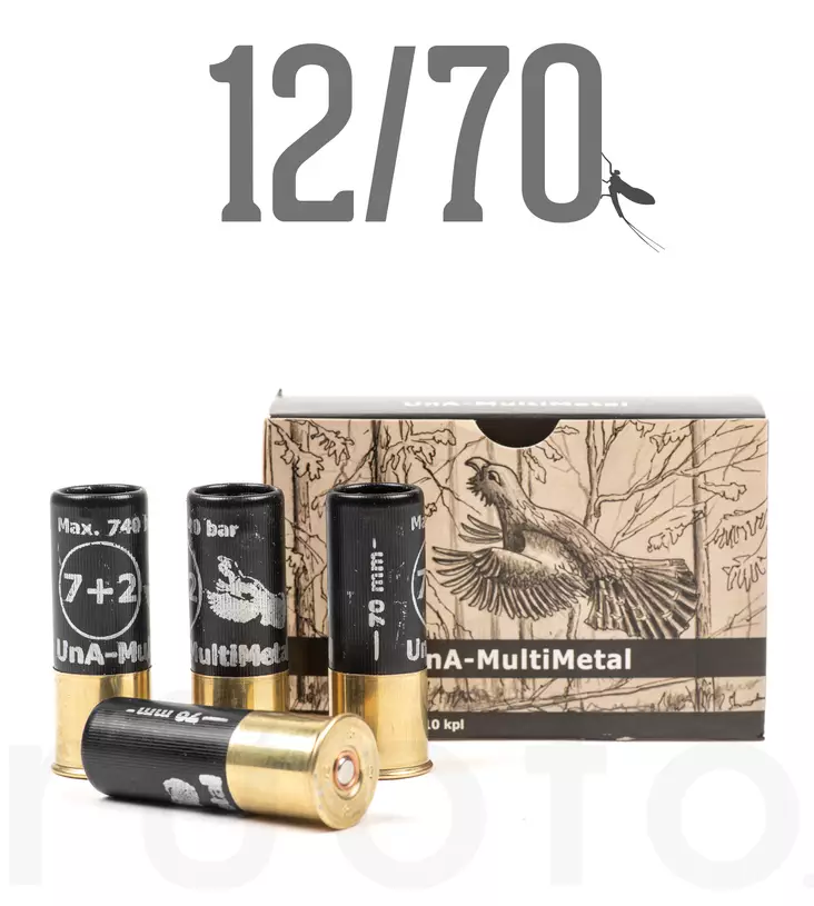 12/70 UnA MultiMetal 2,50mm+3,80mm 28g 10pcs - Metsästyspatruunat, muut materiaalit - 6430068625381 - 1