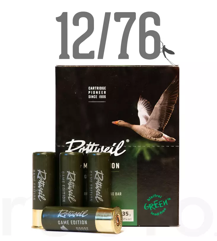 12/76 Rottweil Steel Game Goose Edition 3,25mm 35g 10pcs - Metsästyspatruunat, teräs - 4000294054501 - 1
