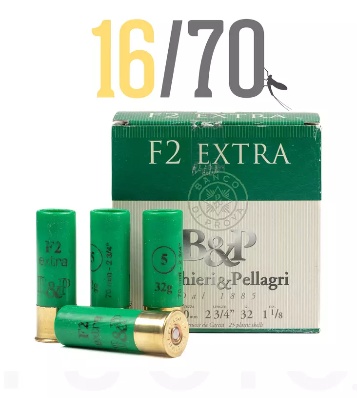 16/70 B&P F2 Extra 32g 25pcs - Metsästyspatruunat, lyijy - 8057018394081 - 2