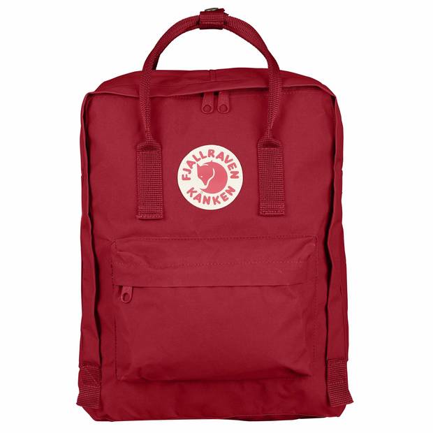 dark red backpack