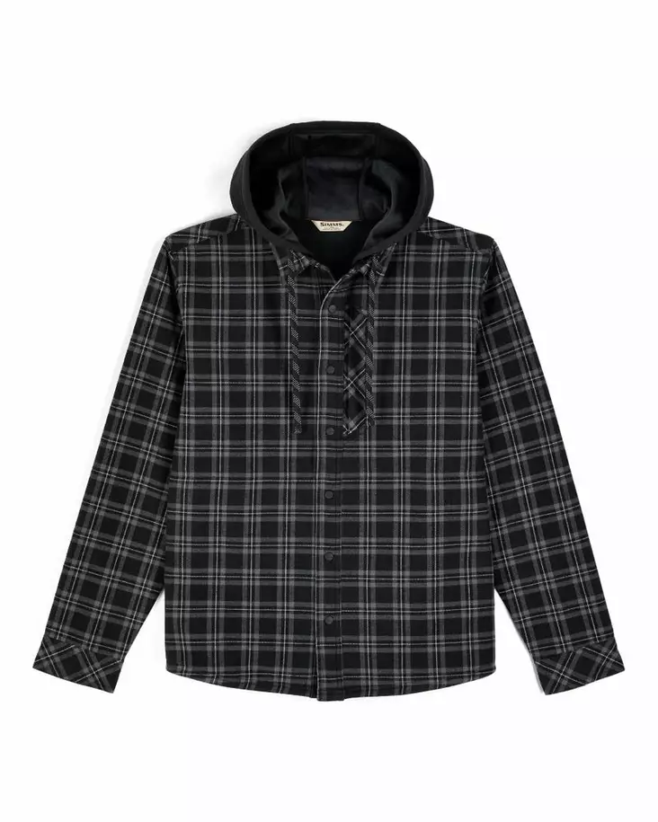 Simms Coldweather Hooded Shacket Wakemup Plaid: Black - Muut takit - 694264695821 - 2