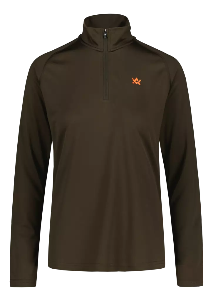 Alaska CoolDry Womens Half-Zip Top Brown - Metsästäjän alus- ja väliasut - 6438347054891 - 1