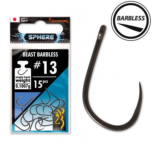 Browning Sphere Beast Barbless Hook 15pcs - Kohot ja Rigit - 4029569258611 - 1