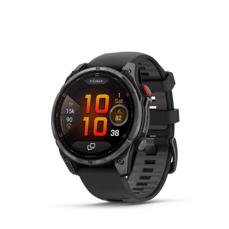 Garmin Fenix 8 Pro LTE - 47 mm Sapphire Carbon Gray DLC Titanium with Black Silicone - GPS-paikannuslaitteet ja kellot - 010-03198-01 - 1