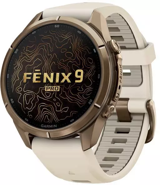 Garmin Fenix 9 Pro inReach 43mm Autumn Gold Titanium with Cream/French Grey - GPS-paikannuslaitteet ja kellot - 010-04335-21 - 1