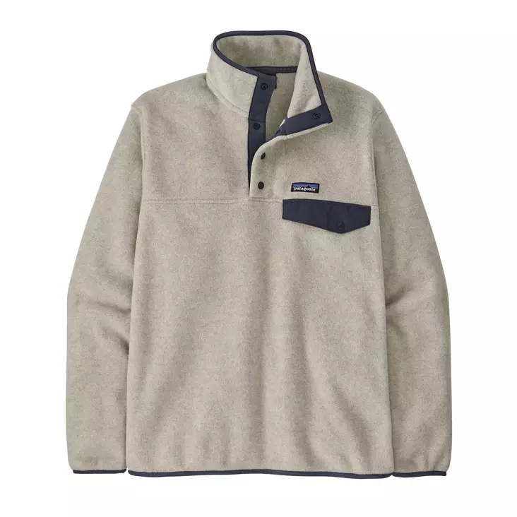 Patagonia M´s Lightweight Synch Snap-T Pullover Oatmeal Heather w/New Navy - Fleecepaidat - 199346618441 - 1