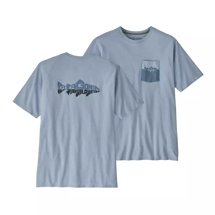 Patagonia M's Wild Waterline Pocket Responsibili-Tee Steam Blue - T-paidat - 195699471771 - 1