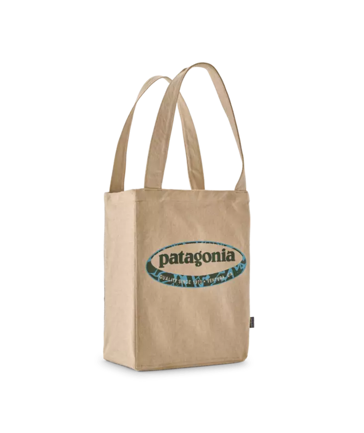 Patagonia Recycled Market Tote 95 Oval Logo Mountain Sun Classic Tan - Varustelaukut - 199346242851 - 1