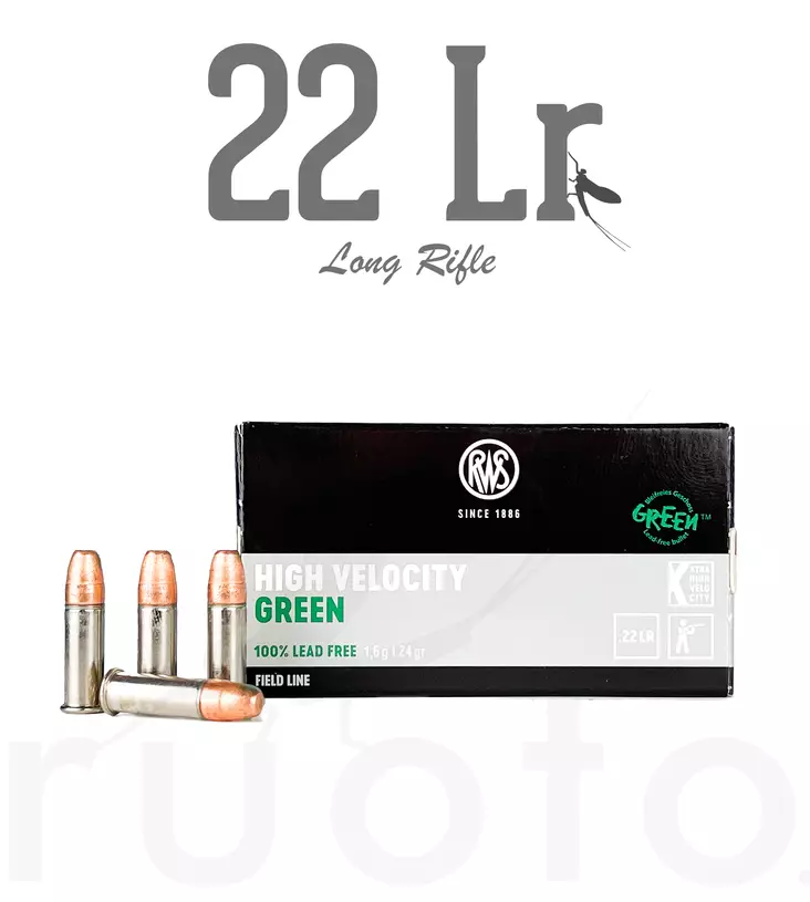 RWS HighVelocity Green .22 LR 1,6g 50pcs - Patruunat 22 LR - 4000294138171 - 1
