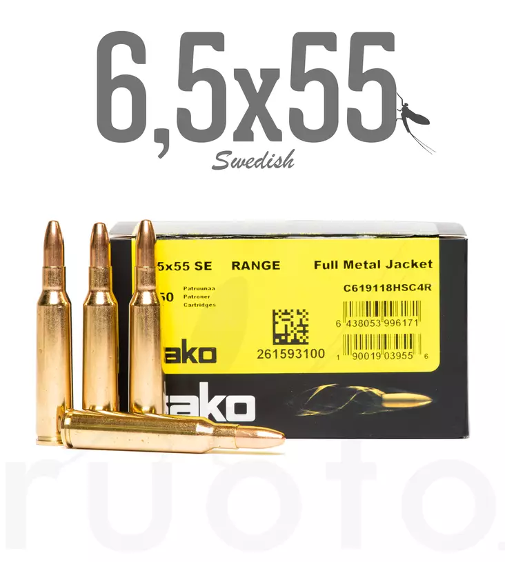 Sako Range FMJ 6,5x55 SE 6,5g 50pcs - Patruunat 6,5 x 55 SE - 6438053996171 - 1