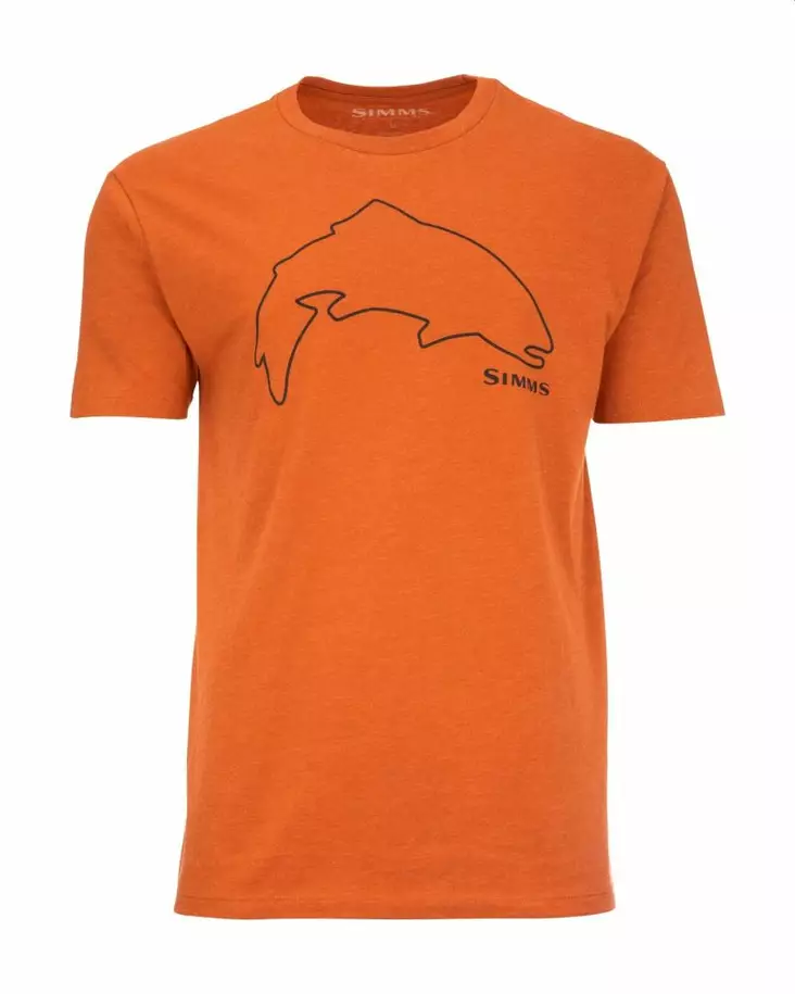 Simms Trout Outline T-Shirt Adobe Heather - T-paidat - 694264572481 - 3