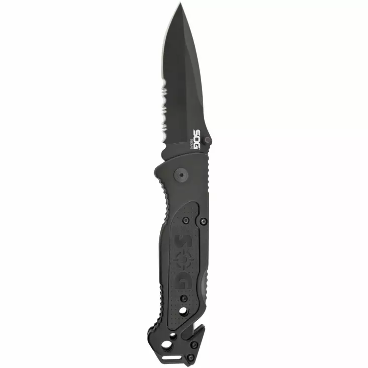 SOG Escape Clip Point Serrated Black - Taittoveitset - 729857996631 - 1