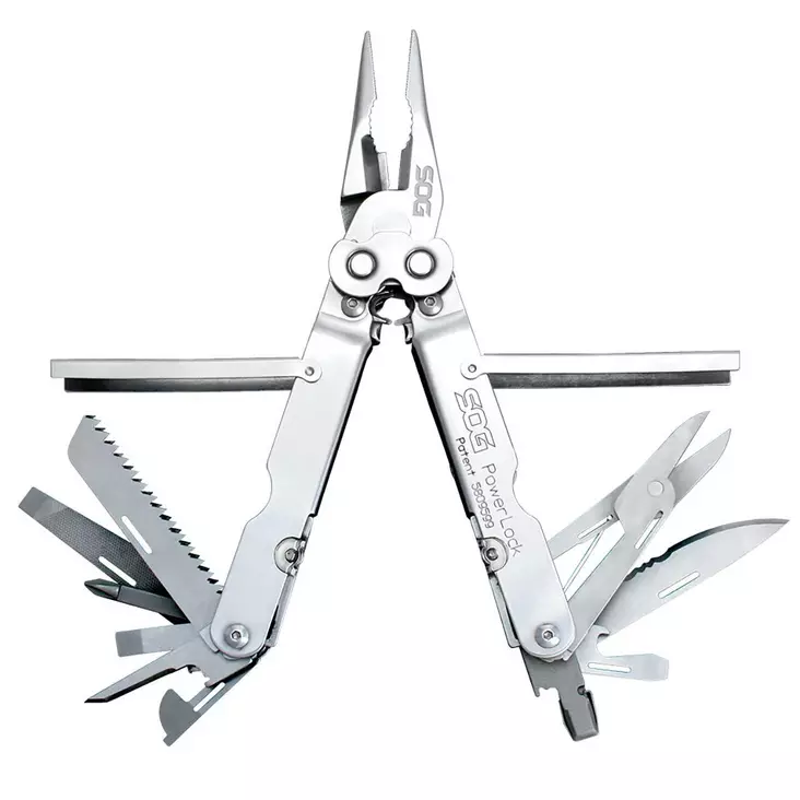SOG Powerlock W/ Scissors Satin - Monitoimityökalut - 729857993951 - 1
