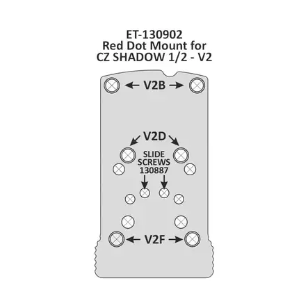 Eemann Tech Alu RDM Shadow V2 - Sovite- / adapterilevyt pistooleille - ET-130902 - 3