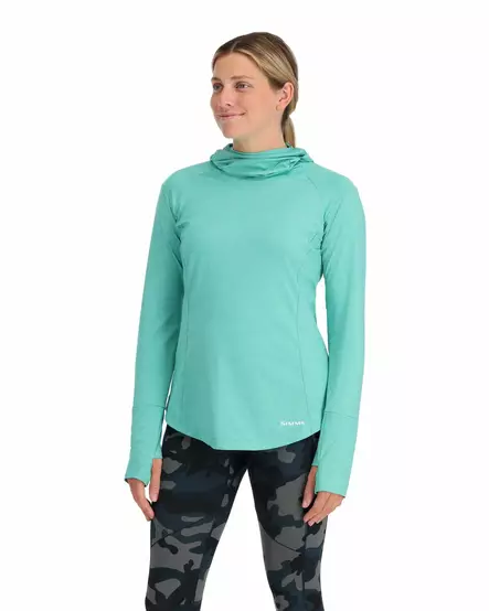 Simms Women's SolarFlex Cooling Hoody Gulf Blue - Paidat - 694264606292 - 2