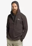 Jack Wolfskin Kolbenberg Hooded Full-Zip Jacket Peat - Välitakit - 4064886585262 - 2