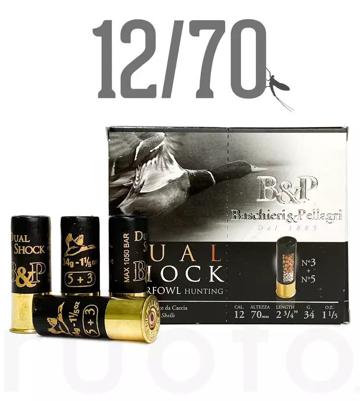 12/70 B&P Dual Shock 34g 10pcs - Metsästyspatruunat, muut materiaalit - 8057502100822 - 1