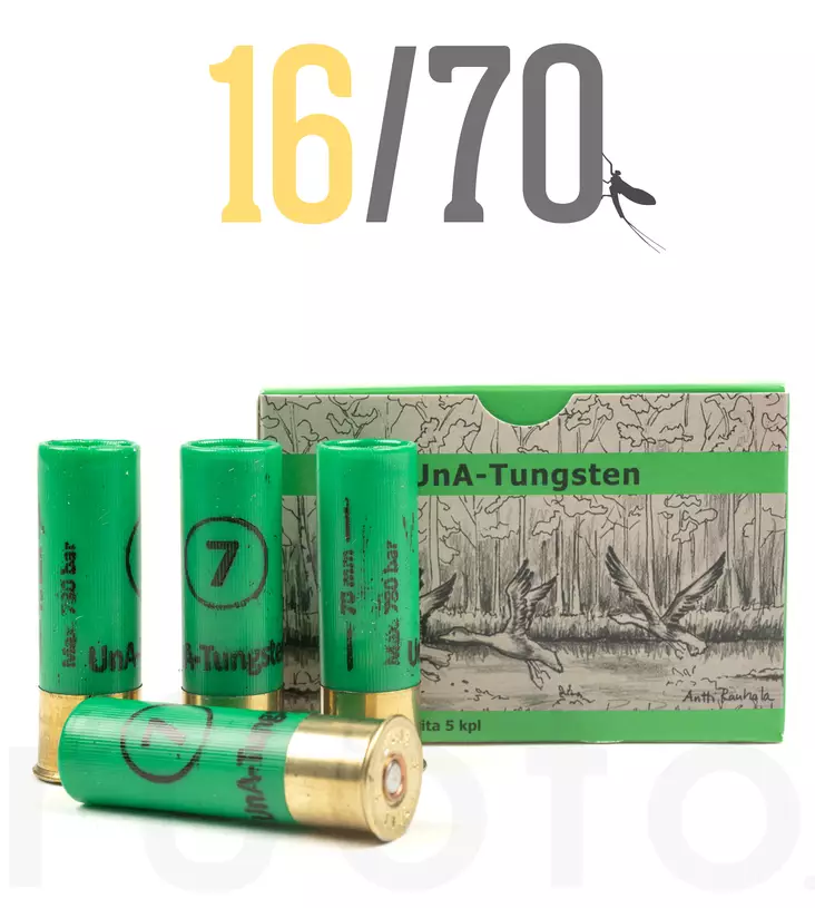 16/70 UnA Tungsten 26g 5pcs - Metsästyspatruunat, muut materiaalit - 6430068624322 - 2