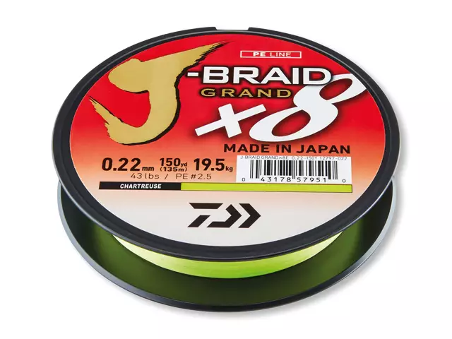 Daiwa J Braid Grand X8 Chartreuse - Monikuitusiimat - 043178605332 - 2