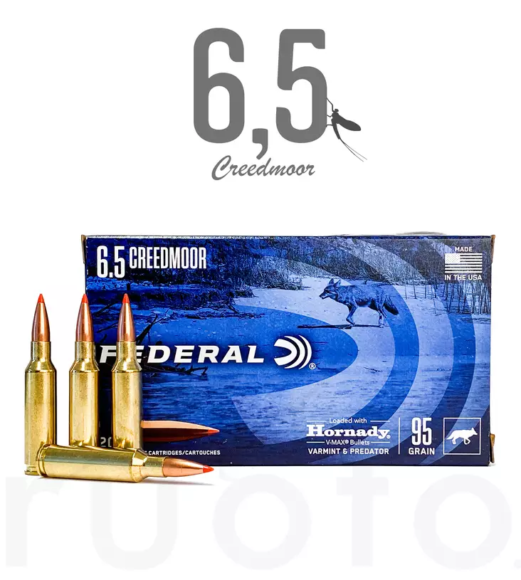 Federal Varmint & Predator V-Max 6,5 Crmr 6,15g 20pcs - Patruunat 6,5 Creedmoor - 604544647532 - 1
