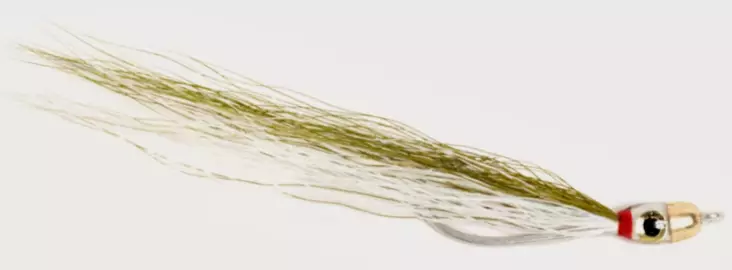 Jiggy Fly Dk. Olive/White #6 - Kalajäljitelmät - 7033841044042 - 1
