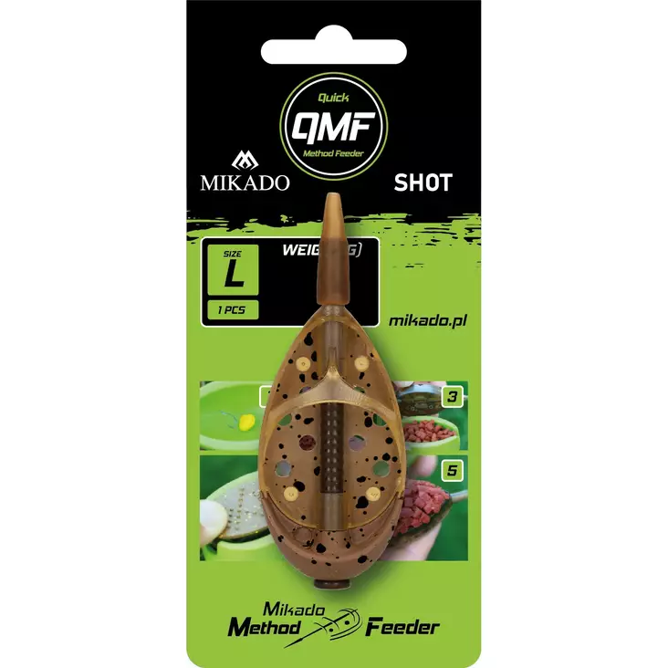 Mikado Method Feeder Shot Q.M.F. L - Litteät & hybridi-method feederit - 5900637068082 - 1