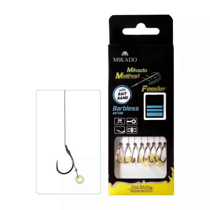 Mikado MF Rig HMFB213BG Rubber Braid Barbless - Valmiiksi sidotut koukut - 5900637057932 - 1