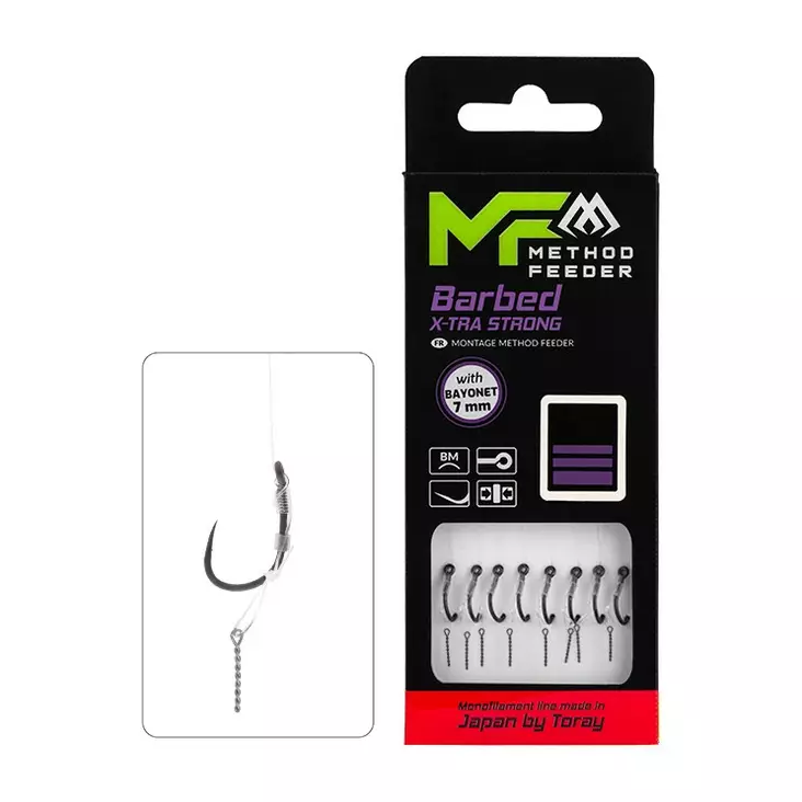 Mikado MF Rig X-Tra Strong Bayonet Barbed Mono 10cm - Valmiiksi sidotut koukut - 5900637161752 - 1